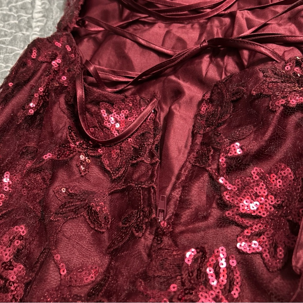 B DARLIN Women’s Lined Lace-up Back SpaghettiStrapMiniDress |Size 9/10 | NWT |D2 - Picture 12 of 12